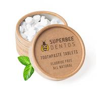 SuperBee Dentos Toothpaste Tablets, 100 Toothpaste Tabs, Fluoride Free & Eco Friendly, Travel Mouthwash Tablets, Sensitive Toothpaste Bites for Kids and Adults, Chewable Toothpaste Tablet, Spearmint