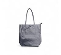Superbia Ladies Itlalian Real Leather Tote Bag, A4 Work and Laptop Bag with Top Zip and Inner Zip Pocket (Navy)