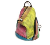Superbia Ladies Medium Size Luxury Multicolour Cowhide Real Leather Patchwork Backpack, Retro Style, Unique Different Piece