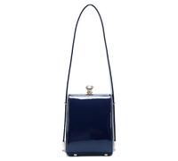 Superbia Ladies Women Vintage Small Adjustable Strap Diamante Clasp Opening Patent Bag Essential Bag Mobile Bag for Wedding Christmas Event Everyday (Navy)