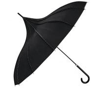 Superbia Pagoda Umbrella Parasol for Weddings and Special Events, Polka Dot Trim Long Stick Umbrella for Sun and Rain, 16 Rib Manual Brolly, Approx. 86 cm Diameter