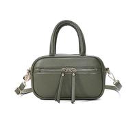 Superbia Small Soft Vegan Leather Grab Bag, Shoulder Bag with Gold Hardware (Green)