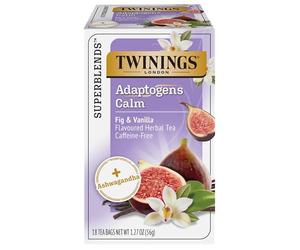 Superblends™, Adaptogens Calm Herbal Tea, Fig & Vanilla, Caffeine Free, 18 Tea Bags, 1.27 oz (36 g), Twinings