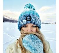 SuperBobble Andrea Hall Alpine Lakes Beanie Bobble Hat - Blue