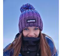 SuperBobble Berries Gradient Rib Beanie Bobble Hat - Purple
