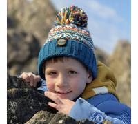 SuperBobble Kids Nordic Knit Beanie Bobble Hat - Fjord Blue