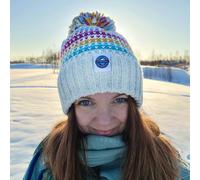 SuperBobble Nordic Knit Beanie Bobble Hat - Candy Stripe