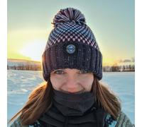 SuperBobble Nordic Knit Beanie Bobble Hat - Pink Sapphire