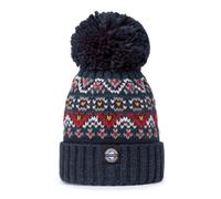 Superbobble Reflective Fair Isle Knit Bobble Hat - Navy Simon Wilson