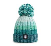 Superbobble Reflective Gradient Rib Knit Bobble Hat - Green