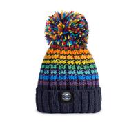 Superbobble Reflective Rainbow Pride Rib Knit Bobble Hat - Midnight