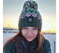 SuperBobble Woodland Nordic Knit Bobble Hat - Winter Green