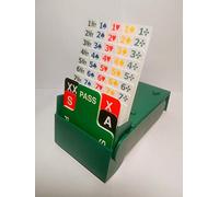 SuperBridgeBox - set of 4 with 100% plastic bidding cards (Green)-designed for both left AND right handed players.