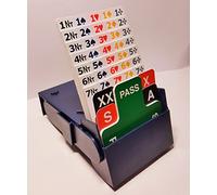 SuperBridgeBox - set of 4 with 100% plastic biddingcards (Blue) - designed for both left AND right handed players.