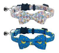 SuperBuddy Cat Collars Breakaway with Bell - 2 Pack Cat Safety Collars for Boys & Girls - Safety Buckle Kitten Collar for Pet Supplies,Stuff,Accessories