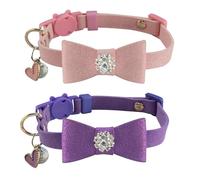 SuperBuddy Cat Collars Breakaway with Bell - 2 Pack Cat Safety Collars for Boys & Girls - Safety Buckle Kitten Collar for Pet Supplies,Stuff,Accessories