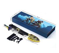 Superbuybox Link Weapon Sword Dagger Sheild Action Figure Game Collection Desk Room Decoration Backpack Pendant Gift (Link Master Sword+ Royal Sheild Gift Box)
