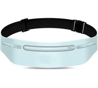 Supercap Running Belt Waist Packs, Ultra-Thin and Light, Adjustable Elastic Stretch Invisible Belt, Running Pack with Reflective for Working Out, Waterproof Running Waist Bag，light green