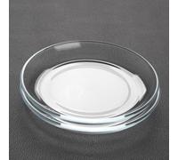 Supercap - Tempered Glass Dinner Plates, Clear Dessert Plates, 7inch Square Salad Plate, Glass Serving Plate Set for Kitchen, Dishwasher Safe (7inch Round, 2pcs)