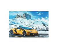 Supercar Poster for Yellow Lamborghini Aventador Sports Car Poster Decorative Painting Canvas Wall Posters And Art Picture Print Modern Family Bedroom Decor Posters 12x18inch(30x45cm)