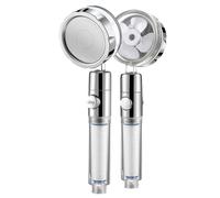 Supercharged Shower Head High Pressure Set Super Turbo with 3 Modes White