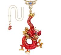 superchic Handmade Enamel Chinese Loong Animal Dragon Pendant Necklace for Women with Austrian Crystals in Gold Plating, Enamel, crystals