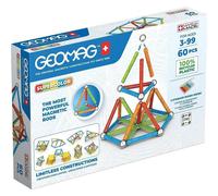 Geomag, Supercolor Recycled, Magnetic Constructions, Colorful Bars and Panels, 60-Piece Pack, 100% Recycled Plastic, White (384).