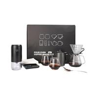 SuperCook Coffee Pour Over Kit Hand Drip with Kettle, Electric Grinder, Camping Travel Coffee Kit Ideal for Anniversary Birthday Gift