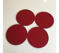 SuperCoolCreations Circular Acrylic Mirror Tiles - Shatterproof Red Finish - Pack of 10-4cm Diameter