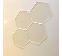 SuperCoolCreations Hexagon Acrylic Wall Tiles - Shatterproof Child Safe Decor - Clear Pack of Ten 7cm x 8cm