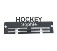 SuperCoolCreations Personalised Hockey Medal Hanger - 3mm Shatterproof Acrylic Display - Black