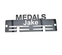 SuperCoolCreations Personalised Medal Hanger - Shatterproof Acrylic Display Rack - Indoor Outdoor Use - Black