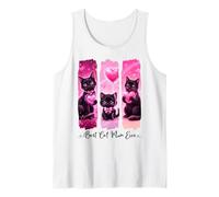 Supercute Black Cats with Pink Hearts Love Best Cat Mum Ever Tank Top
