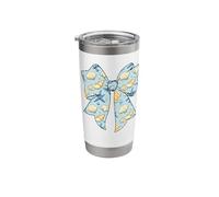 Supercute Blue Coquette Coastal Theme Bow Seashell Starfish Stainless Steel Insulated Tumbler