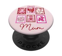 Supercute Pink Bow Teddy Best Mum In the World PopSockets Adhesive PopGrip
