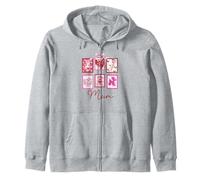Supercute Pink Bow Teddy Best Mum In the World Zip Hoodie