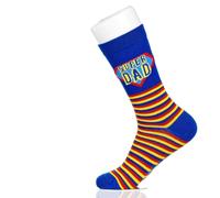 Superdad, Fancy Colorful Cotton Comfy Novelty Funny Dress Socks Unisex, FAMILY Patterned Cool Design Gift, Women's 10-12.5, Men's 8.5-13, Unisex 41-46