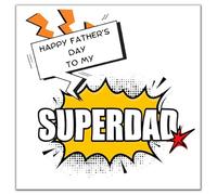 SuperDad Father's Day Card for Dad daddy for him Comic Book Style 14 x 14 cm 300gsm