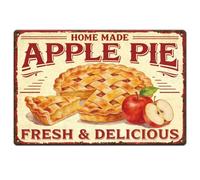 SUPERDANT 1 Pcs Homemade Apple Pie Metal Signs Fresh and Delicious Tin Wall Decor Retro Metal Kitchen Sign Pre Drilled Plaque For Home Garage She Shed Porch 30x20cm
