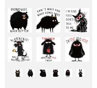 SUPERDANT 12-Pack Mixed Size Iron-On Transfers 25x25cm 8x7cm Colorful Heat Transfer Vinyl Stickers Animal Quote Decals Ready-to-Press for Hoodies T-Shirts Bags Colorful