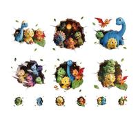 SUPERDANT 12PCS 3D Colorful Dinosaurs Iron On Transfer Paper Pterosaurs Heat Transfer Sticker Triceratops Hot Press Patch Decals Applique DIY Decoration for Clothes T-Shirts Cushion