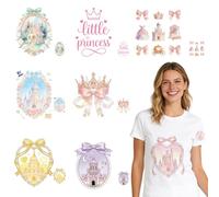 SUPERDANT 16Pcs Iron On Transfer Paper Heat Transfer Vinyl The Castle and The Princess Decals for Customizing Clothing Hoodies T-Shirts and Canvas Bags with Unique Artistic Design