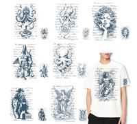 SUPERDANT 16PCS Iron On Transfer Paper Sketches Legends Heat Transfer Sticker Hot Press Patch Decals Applique DIY Decoration for Clothes T-Shirts Cushion