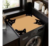 SUPERDANT 1pc Black Cat Washer Dryer Mat 60x50cm/23.6x19.7in Cute Cat Laundry Topper Mat Waterproof Non-Slip Laundry Countertop Protector Funny Black Cats