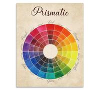 SUPERDANT 1PCS Hand Drawn Color Wheel Wall Art Prints Color Prism Wheel Art Paper Print Poster Board Art White Cardboard Painting Colorful Wall Decor for Home Living Room Classroom Wall Art Decor