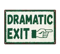 SUPERDANT 1Pcs Metal Tin Sign 30x20cm/11.8x7.9 Inch Dramatic Exit Colorful Rectangle Iron Plaque Pre Drilled Man Cave Garage Wall Art Indoor Outdoor Decor Colorful