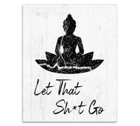 SUPERDANT 1PCS Statue of Buddha Wall Art Posters Prints for Walls Let That Sh*t Go Posters for Bedroom Artwork Aesthetic Unframed 28x35cm