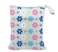 SUPERDANT 1Pcs Wet Dry Bag 36x30cm Waterproof Floral Pouch Double Pocket Lightweight Polyester Reusable Swimsuit Bikini Travel Gym Toiletry Storage Rectangle Colorful