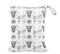SUPERDANT 1Pcs Wet Dry Bag 36x30cm Waterproof Highland Cattle Pouch Double Pocket Lightweight Polyester Reusable Swimsuit Bikini Travel Gym Toiletry Storage Rectangle Colorful