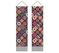 SUPERDANT 2 Pack Wall Tapestries Boho Mandala Tapestry Flowers Tapestris Walls Blanket Long Narrow Wall Tapestry with Tassel for Bedroom Living Room Porch Hallway Office Home Decoration